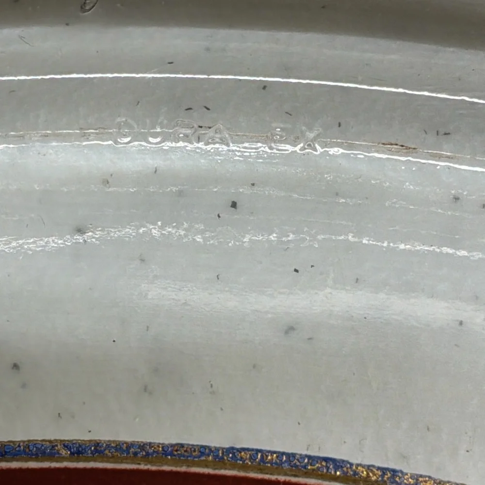 Vintage 1960s Culver Imari Glass Platter Tray MCM 12 Inch Signed